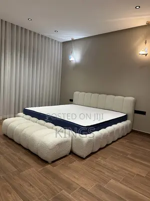 Luxury Fabric Upholstered Bed Frame – Brand New