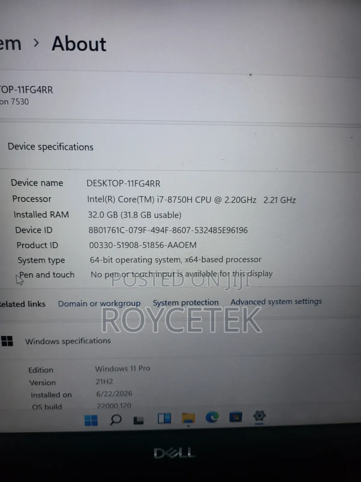 Laptop Dell Precision 7530 32GB Intel Core i7 SSD 512GB