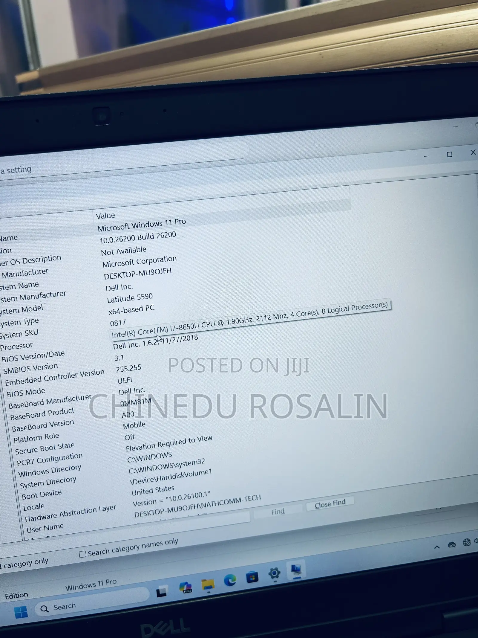 Laptop Dell Latitude 5590 8GB Intel Core i7 SSD 256GB