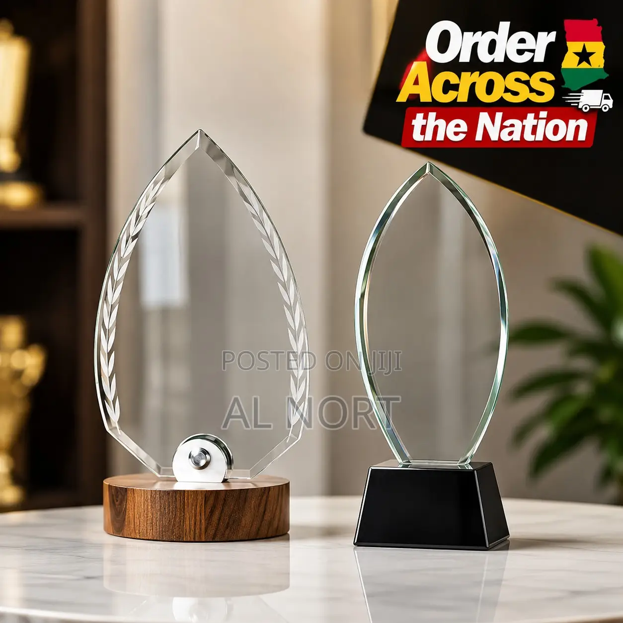 Clear Glass Award Trophy Plaque – Decorative Recognition Award