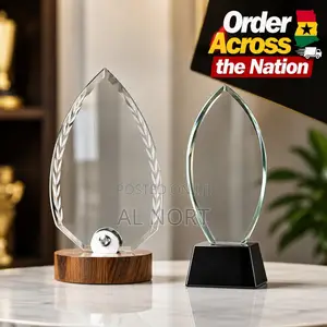 Clear Glass Award Trophy Plaque – Decorative Recognition Award
