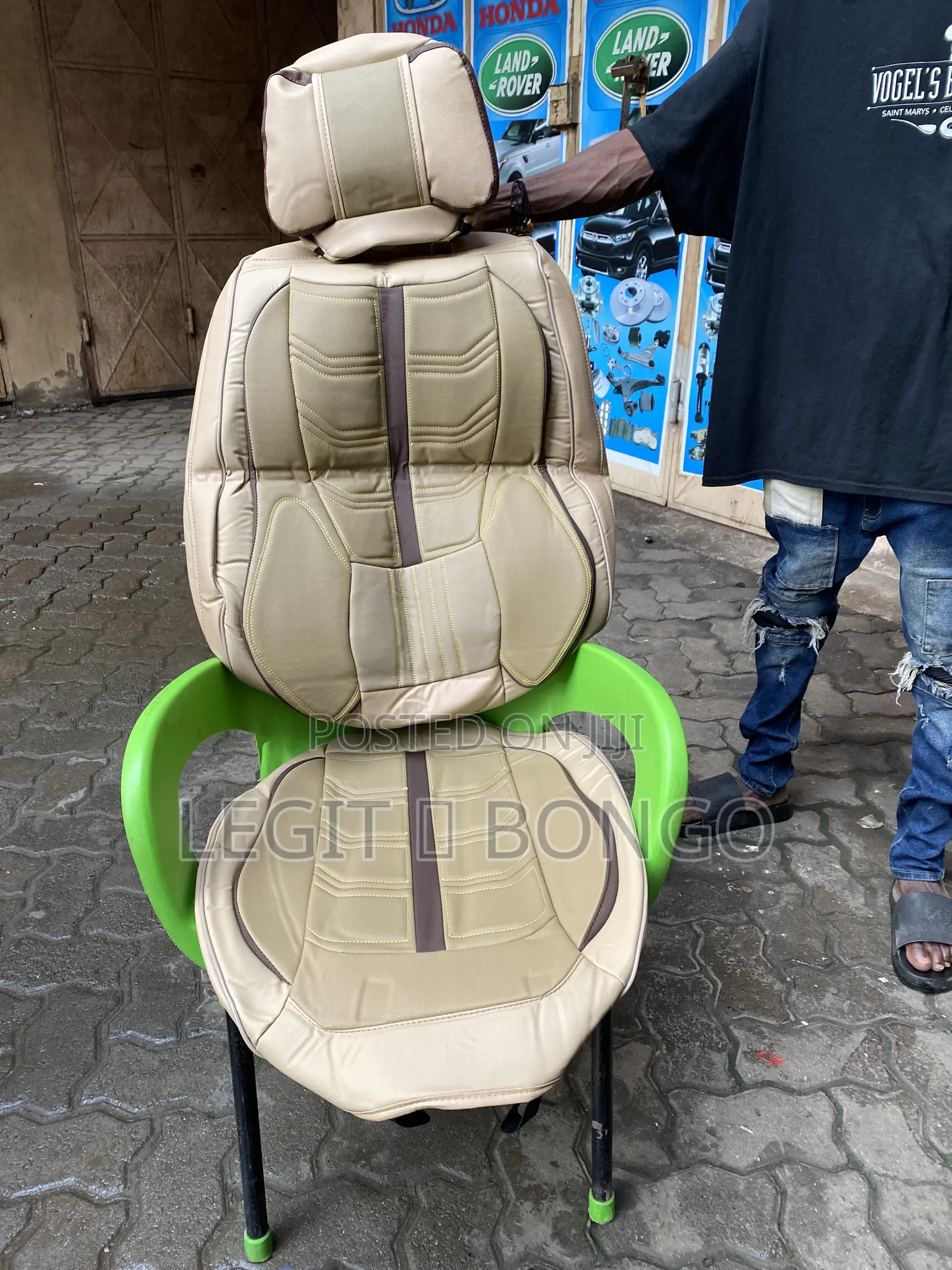 Beige Leather Seat Covers
