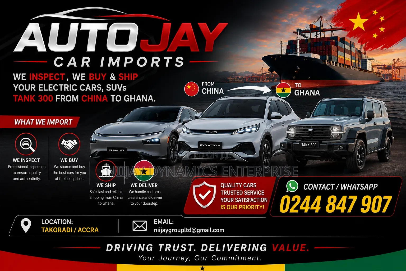 Buy Ship Slightly Used Cars From China To Ghana