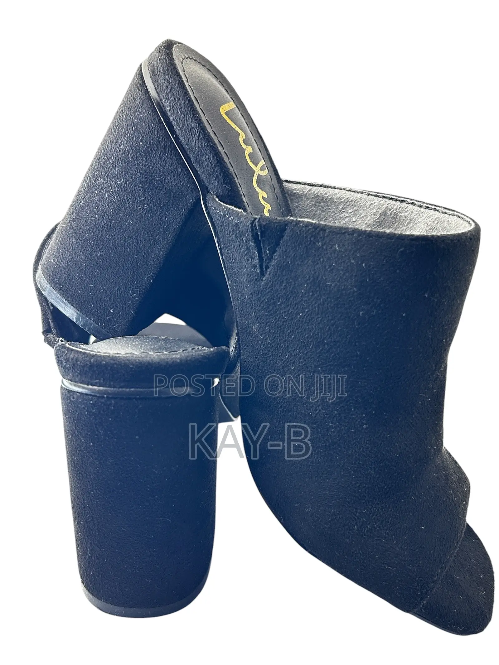 Lulus Raelynn Black Suede Peep-Toe Mules Eus37.5