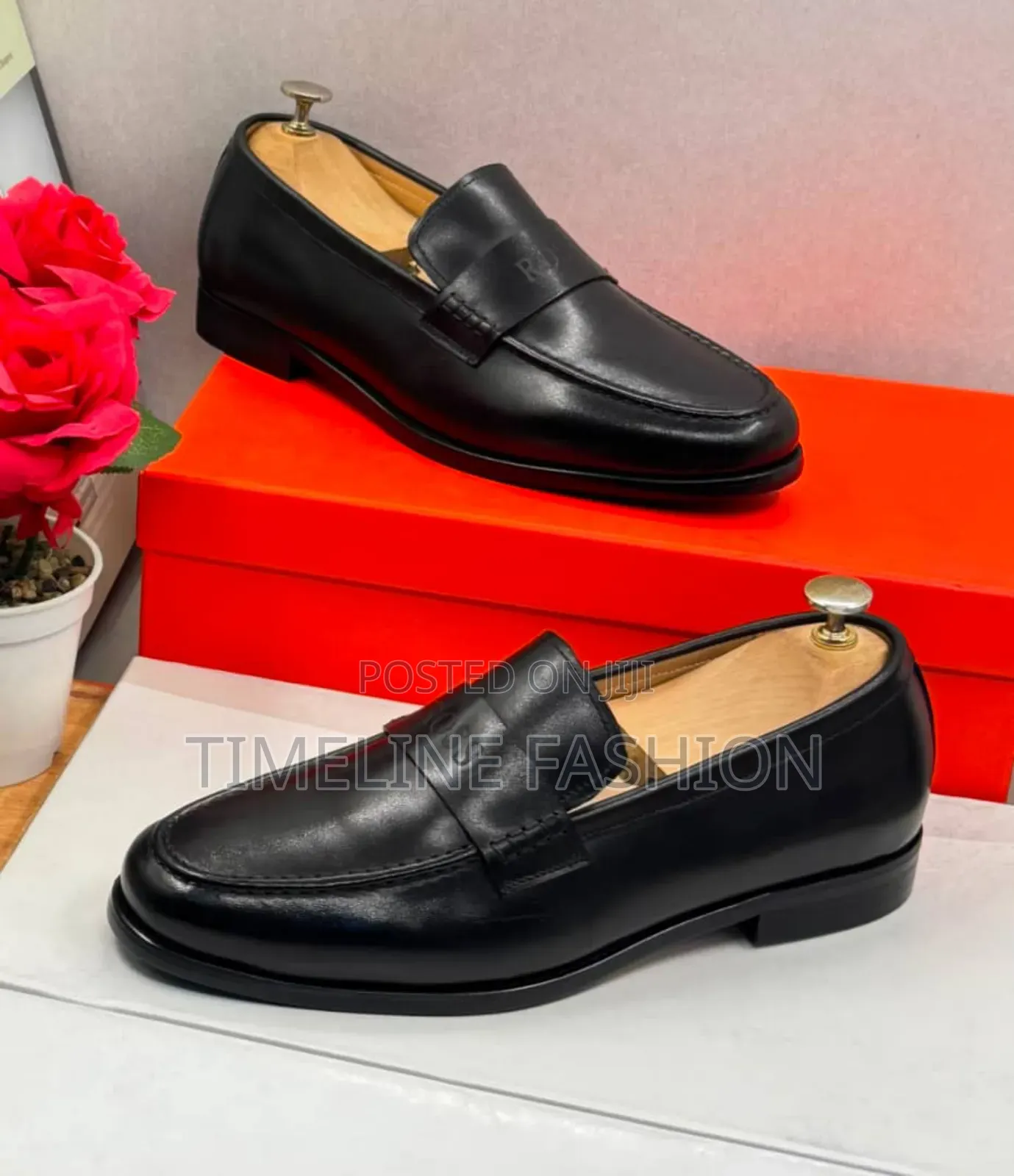 Brand New Rossi Black Leather Men's Easy Wear Shoes