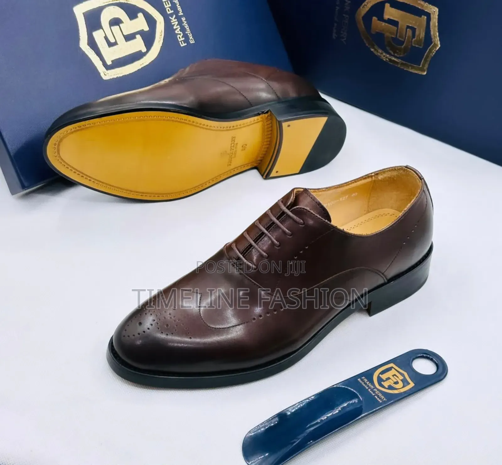 Coffee Brown Frank Perry Lace Up Dressing Shoes