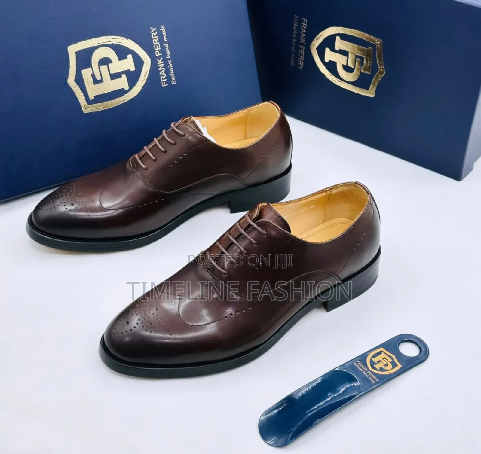 Coffee Brown Frank Perry Lace Up Dressing Shoes