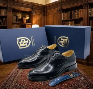 Luxury Men's Leather Handmade Shoes by Frank Perry Black