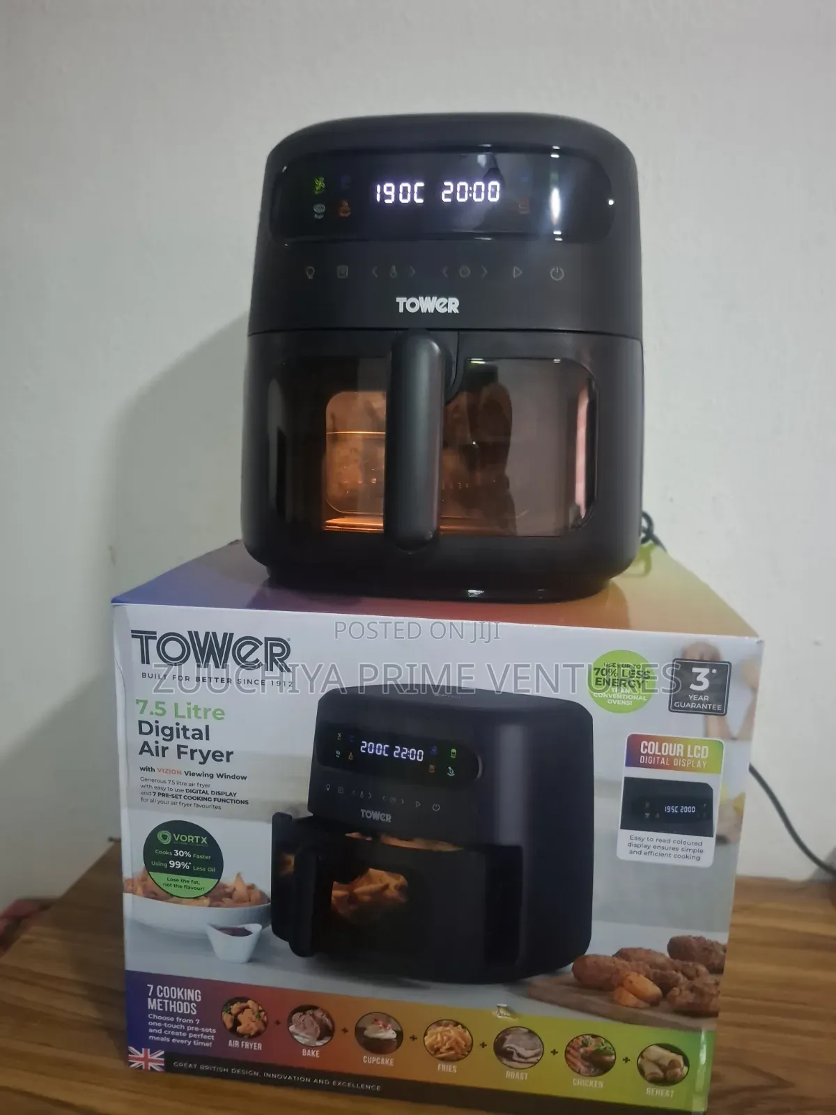 7.5l Tower Colour Display Digital Air Fryer From Uk 