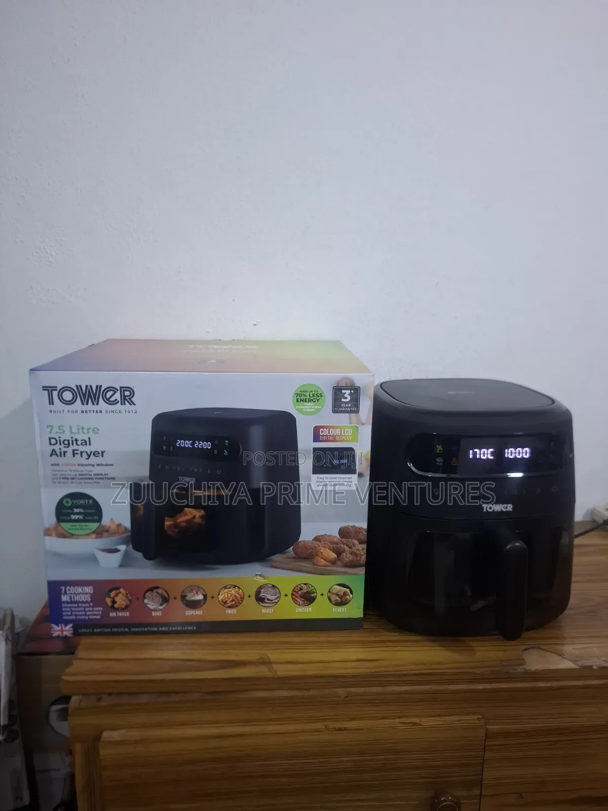7.5l Tower Colour Display Digital Air Fryer From Uk 
