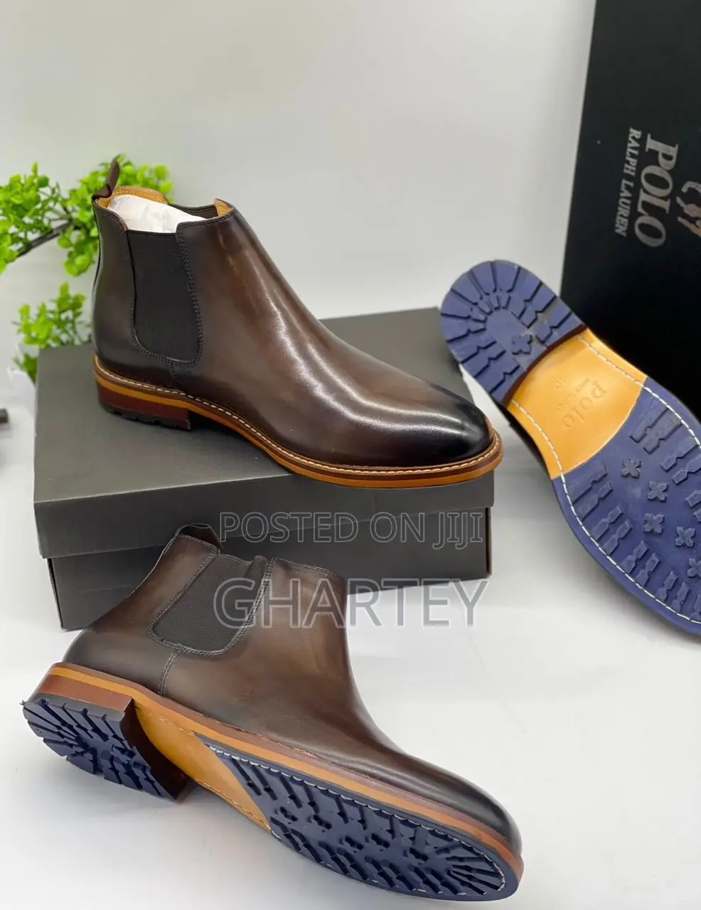 Polo Premium Leather Executive Chelsea Boots - Brown