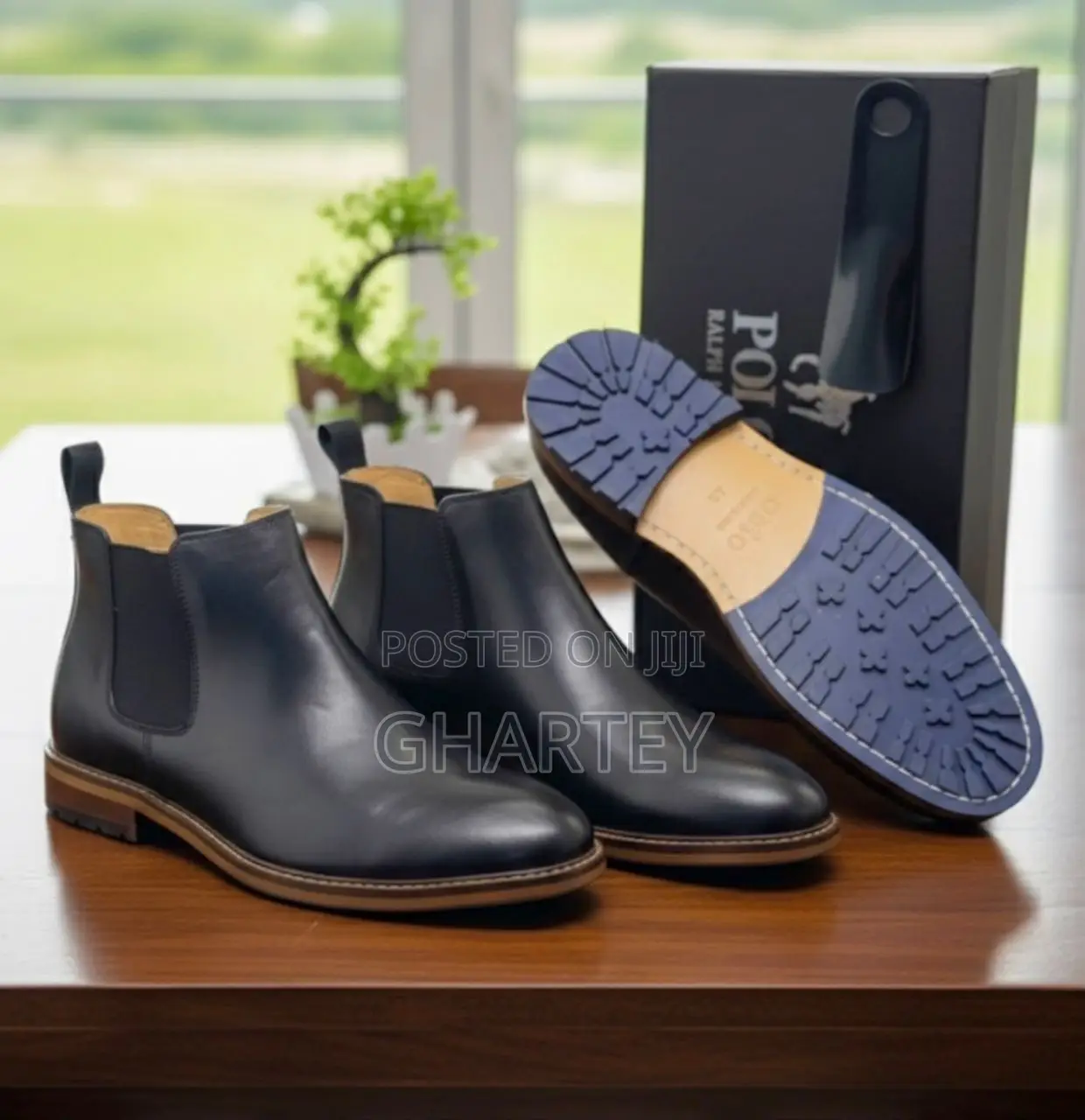 Polo Premium Leather Executive Chelsea Boots - Black