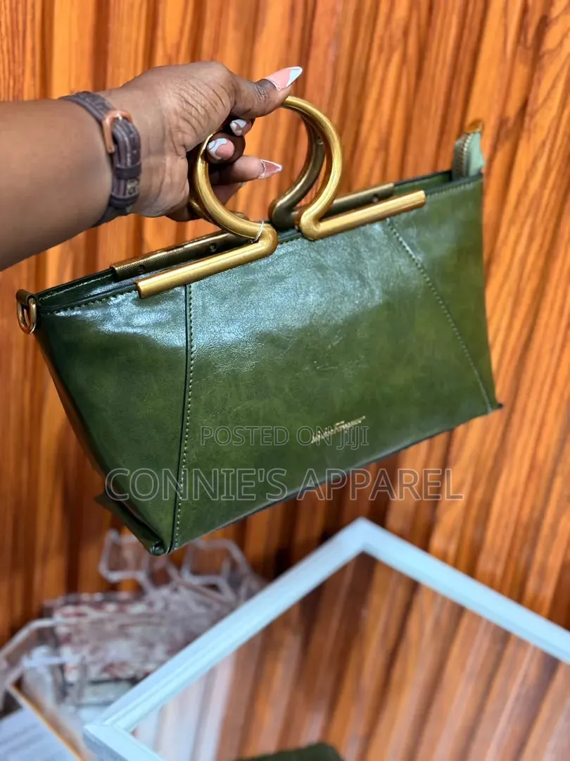 Luxury Handbags With Gold-Tone Circular Handles