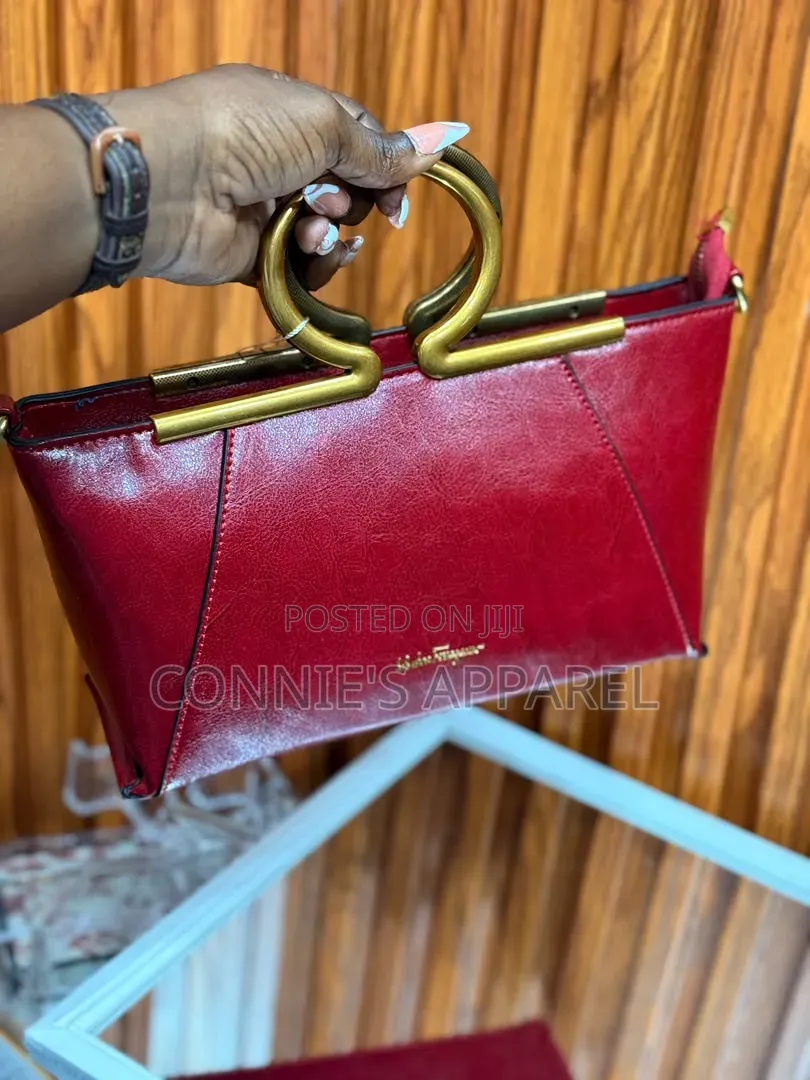 Luxury Handbags With Gold-Tone Circular Handles