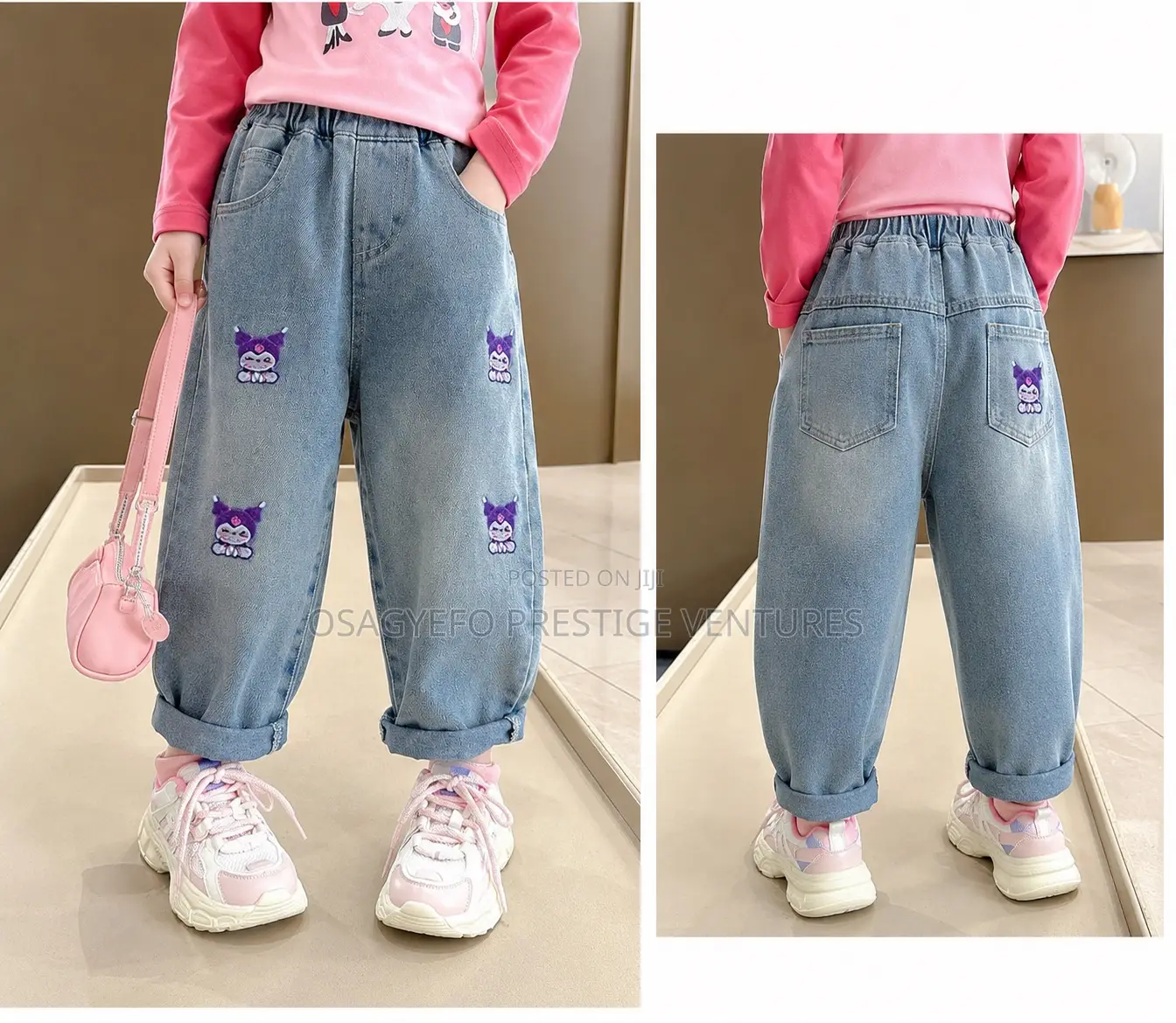 Girls’ Casual Embroidered Blue Jeans (Toddler Kids)