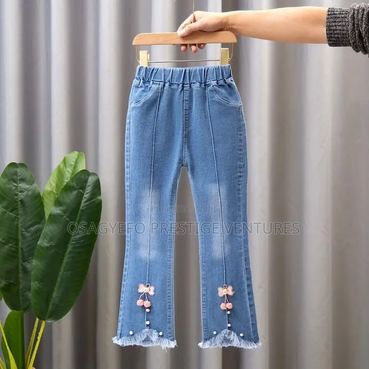 Girls’ Fashion Bootcut Jeans With Pearl Trim