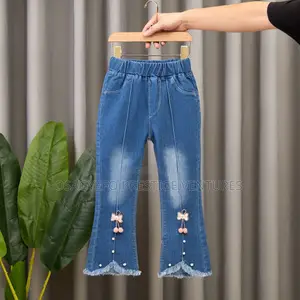 Girls’ Fashion Bootcut Jeans With Pearl Trim