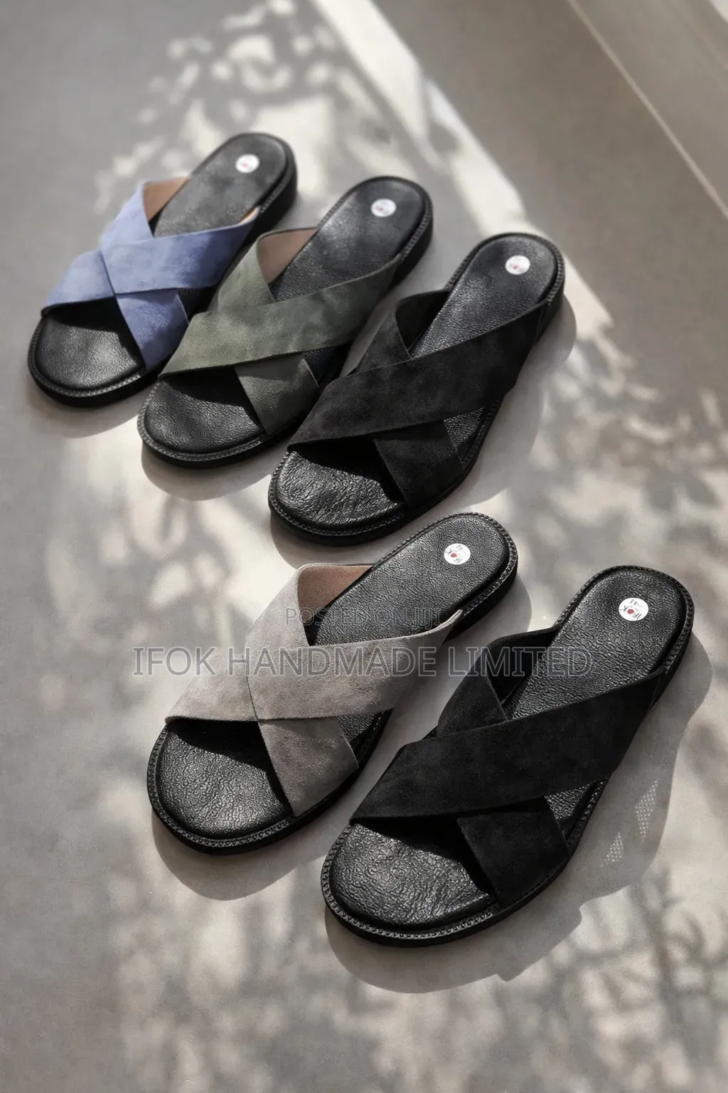Cross Suede Slippers Sandals