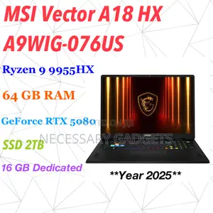 New Laptop MSI Vector 17 HX AI A2XWJG 64GB AMD Ryzen 9 SSD 2T