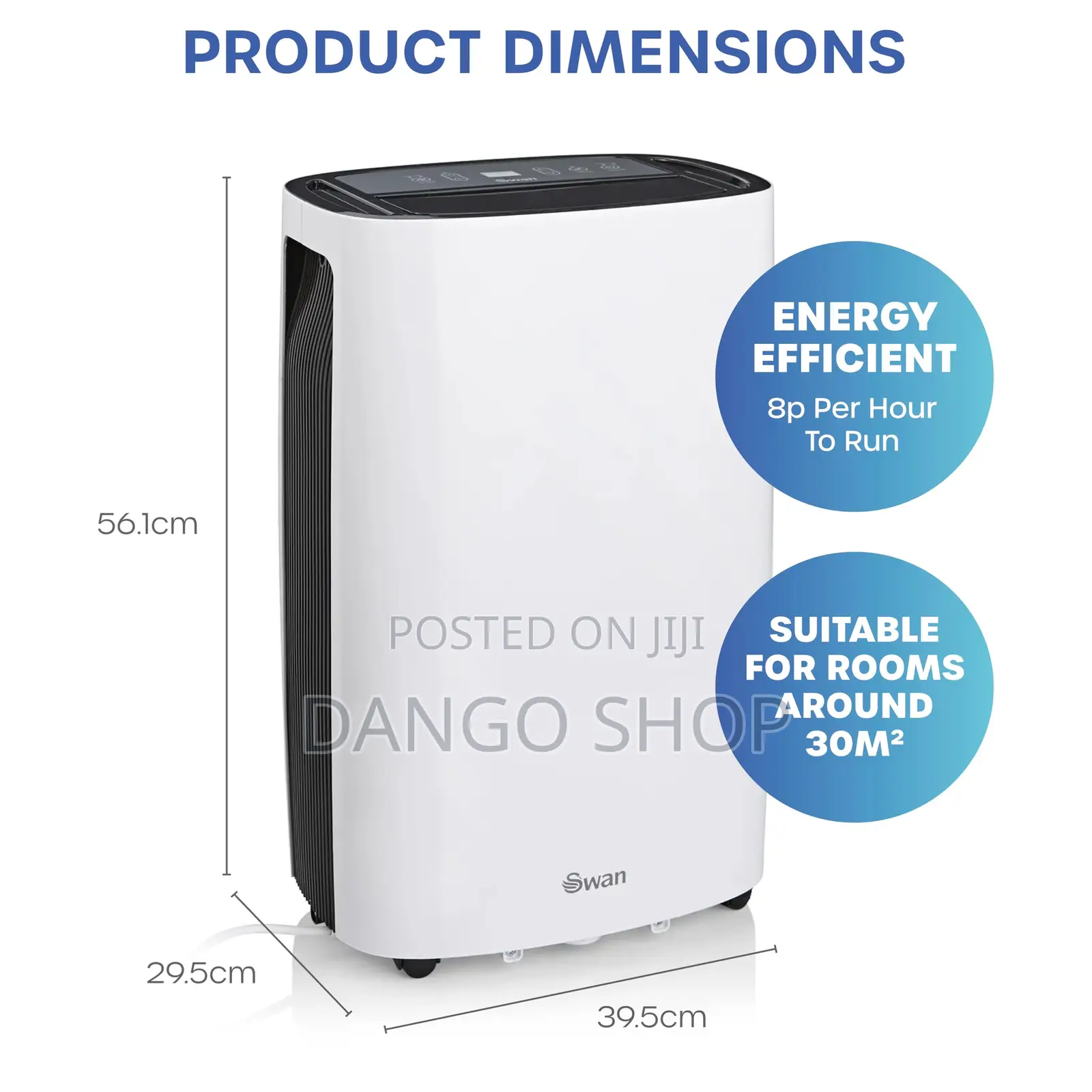Swan 20 Litre Dehumidifier With Led Display, Auto Shut Off,
