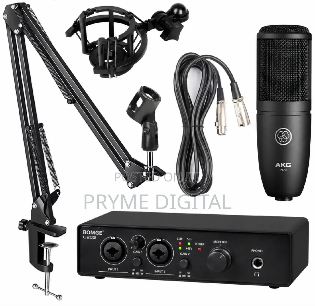 Akgp120 Mic Plus Bomge U202 Sound Card