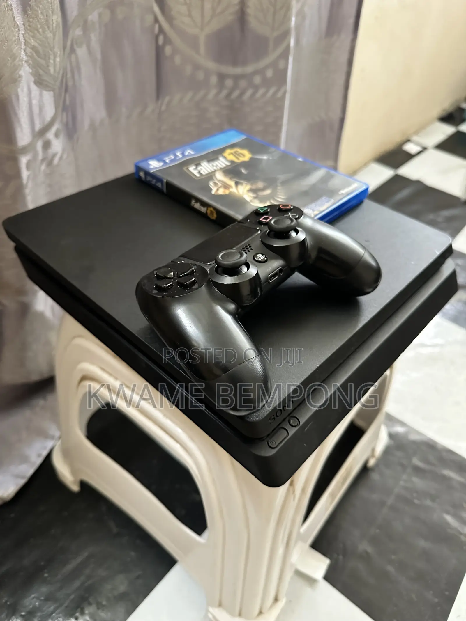 Fresh Ps4 Slim With a Controller and Fallout Game Disc