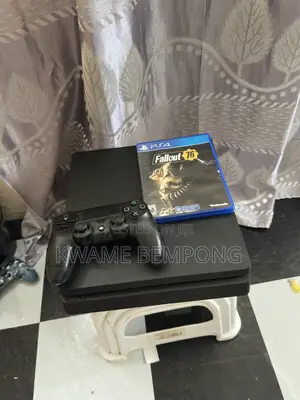 Fresh Ps4 Slim With a Controller and Fallout Game Disc