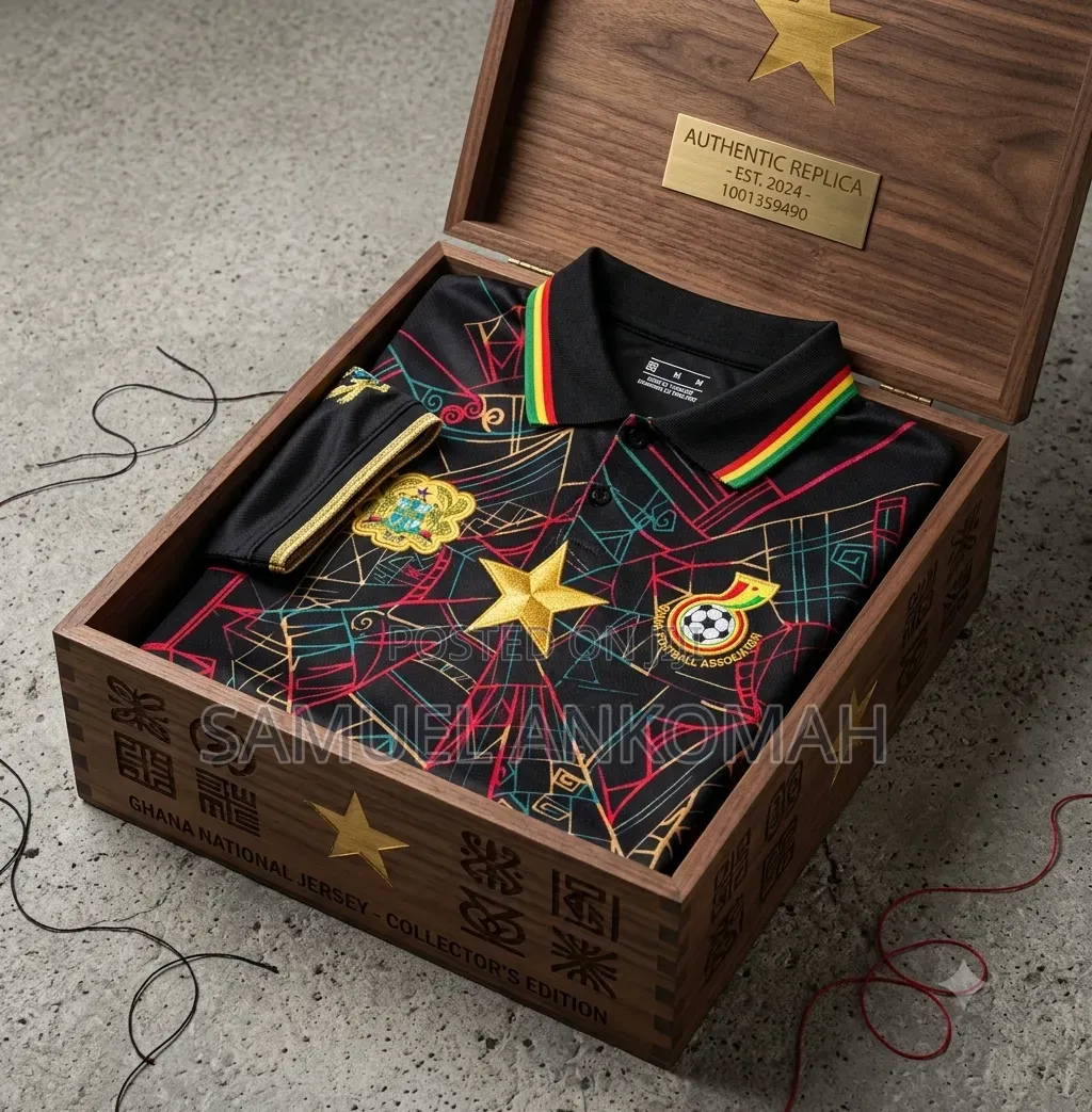 Stylish Ghana National Team Embroidered Polo