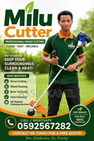 Green Grass Cutter / Lawn Care Worker