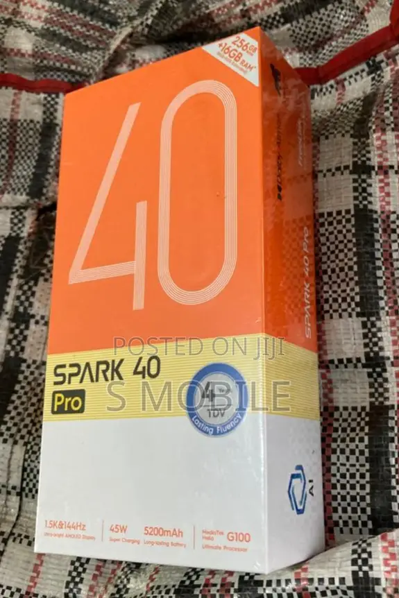 New Tecno Spark 40 Pro+ 256 GB Black