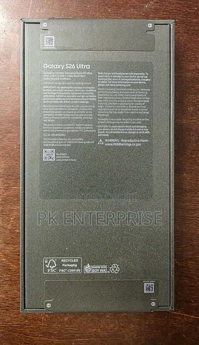 New Samsung Galaxy S26 Ultra 5G 256 GB Black