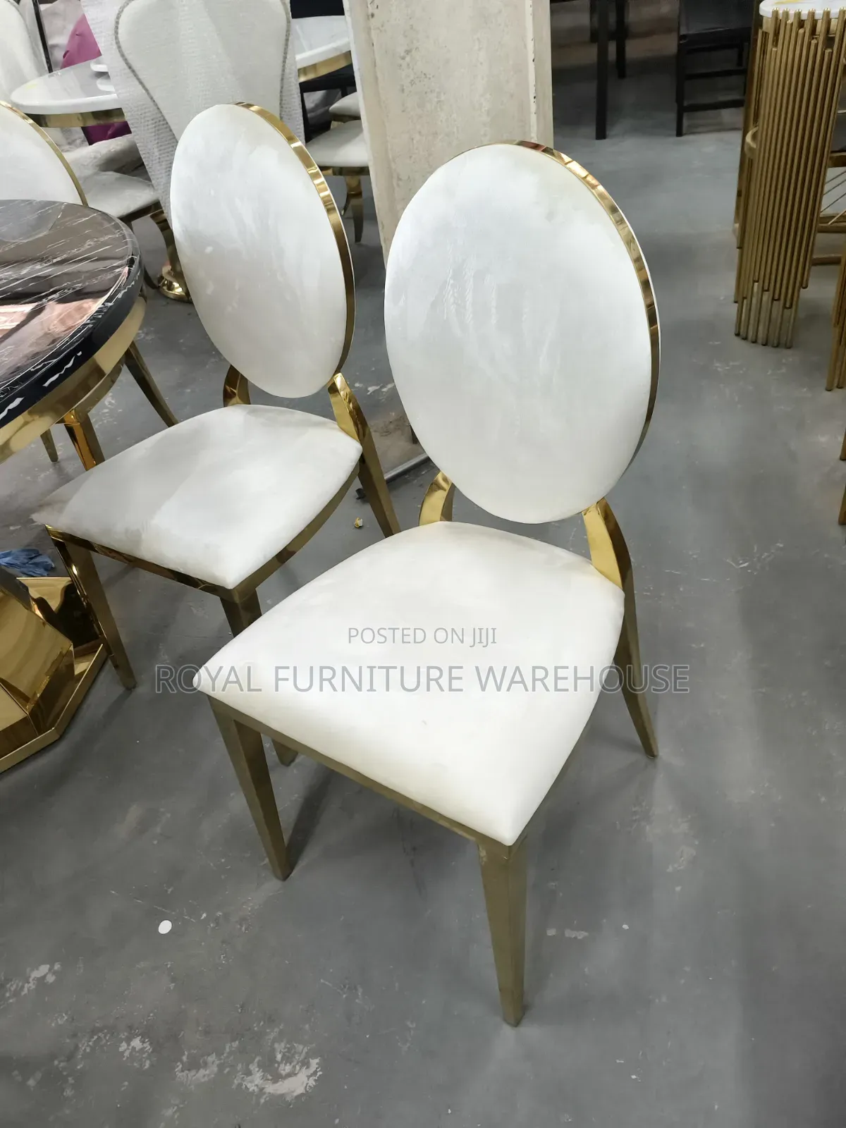 Marble Elegance 6 Seater Golden Dinning Set With a Velvet Seater