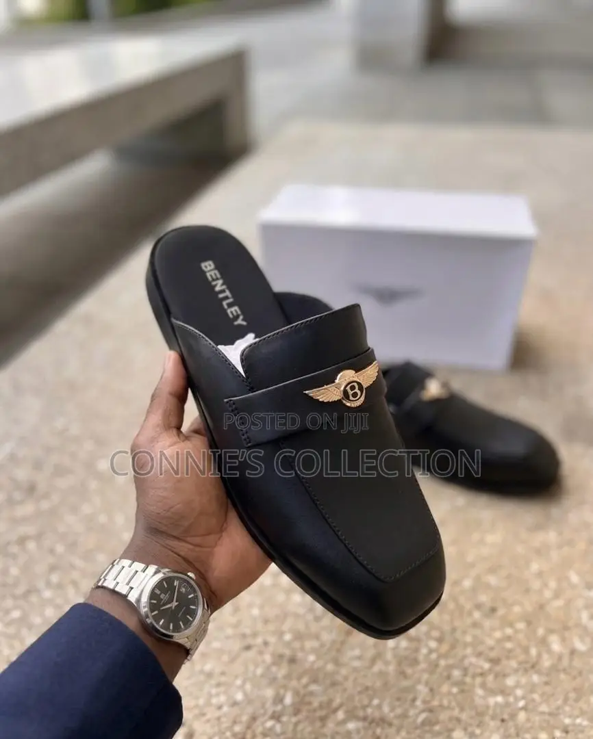 Black Bentley Leather Mules