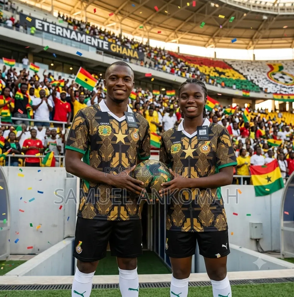 Custom Ghana Black Stars Gold Black Special Edition Jersey