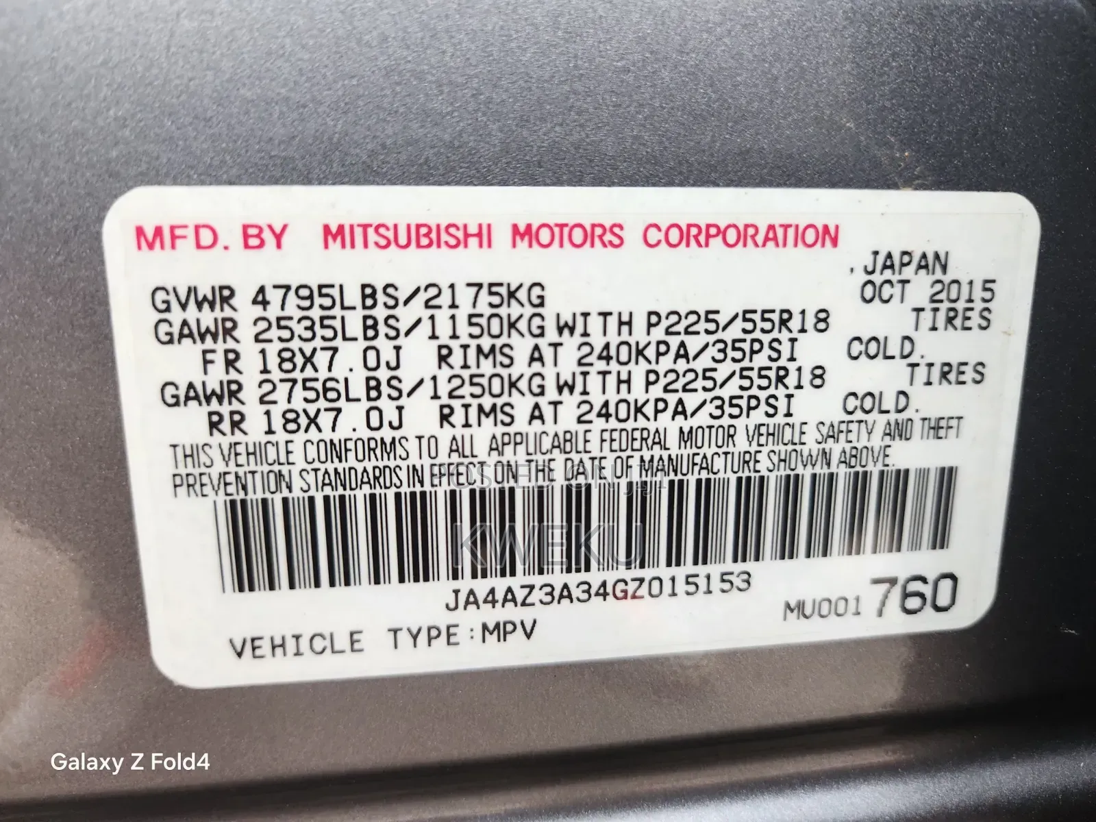 Mitsubishi Outlander 2016 Gray