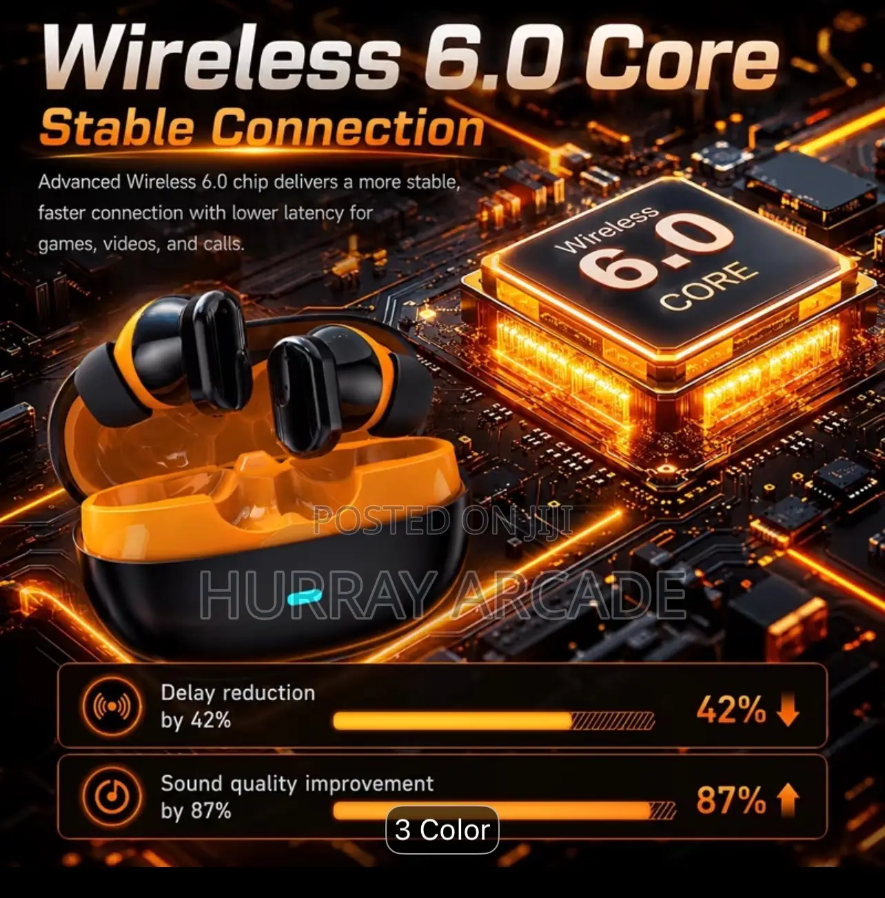 Wireless on-Ear Sleeping Headset (Black and Yellow)