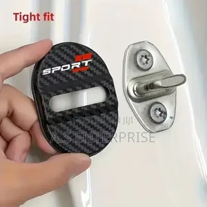 ​4 X Carbon Fiber Style Door Lock Striker Covers