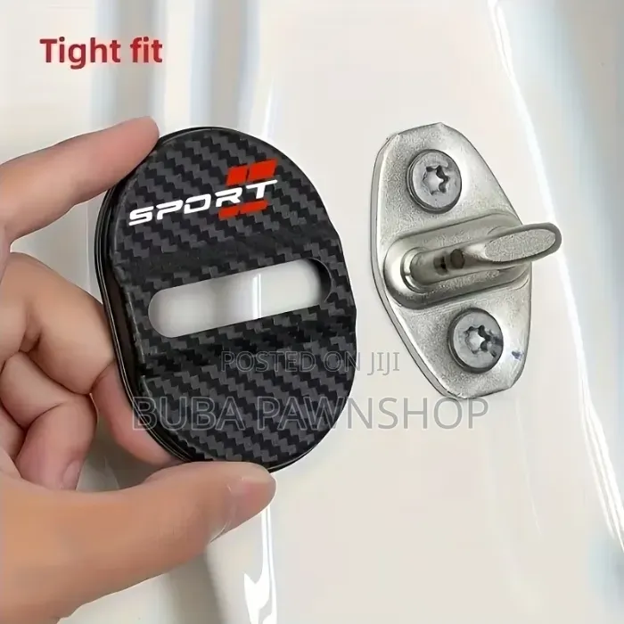 ​4 X Carbon Fiber Style Door Lock Striker Covers