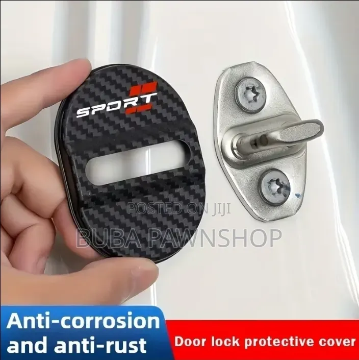 ​4 X Carbon Fiber Style Door Lock Striker Covers
