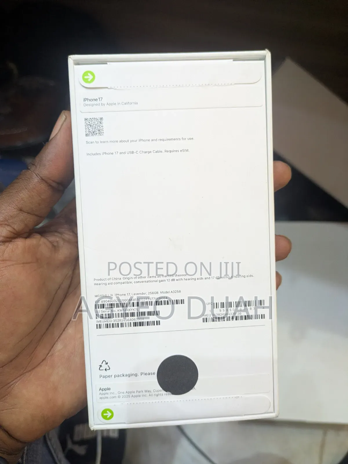 New Apple iPhone 17 256 GB