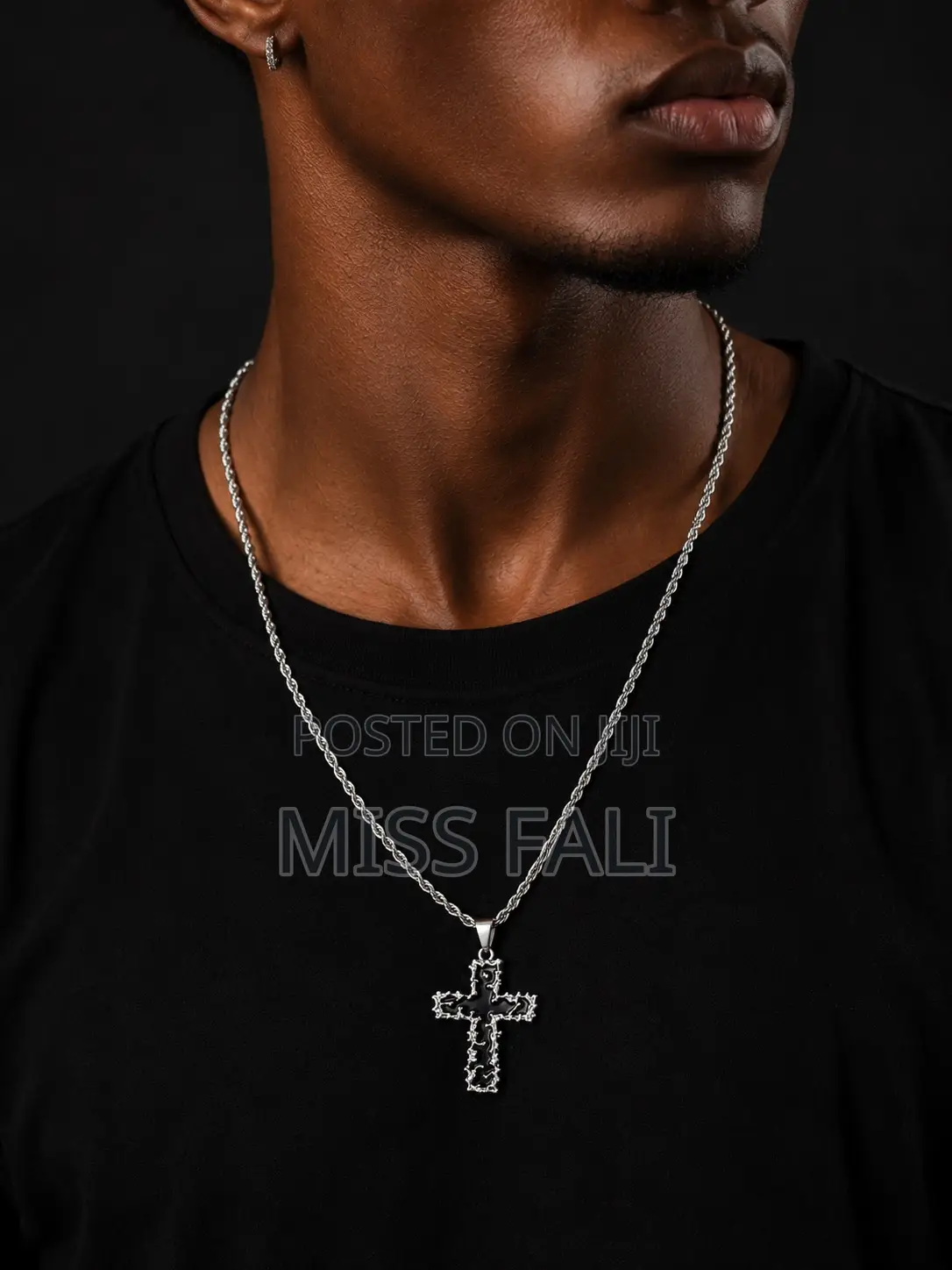 Obsidian Cross Necklace
