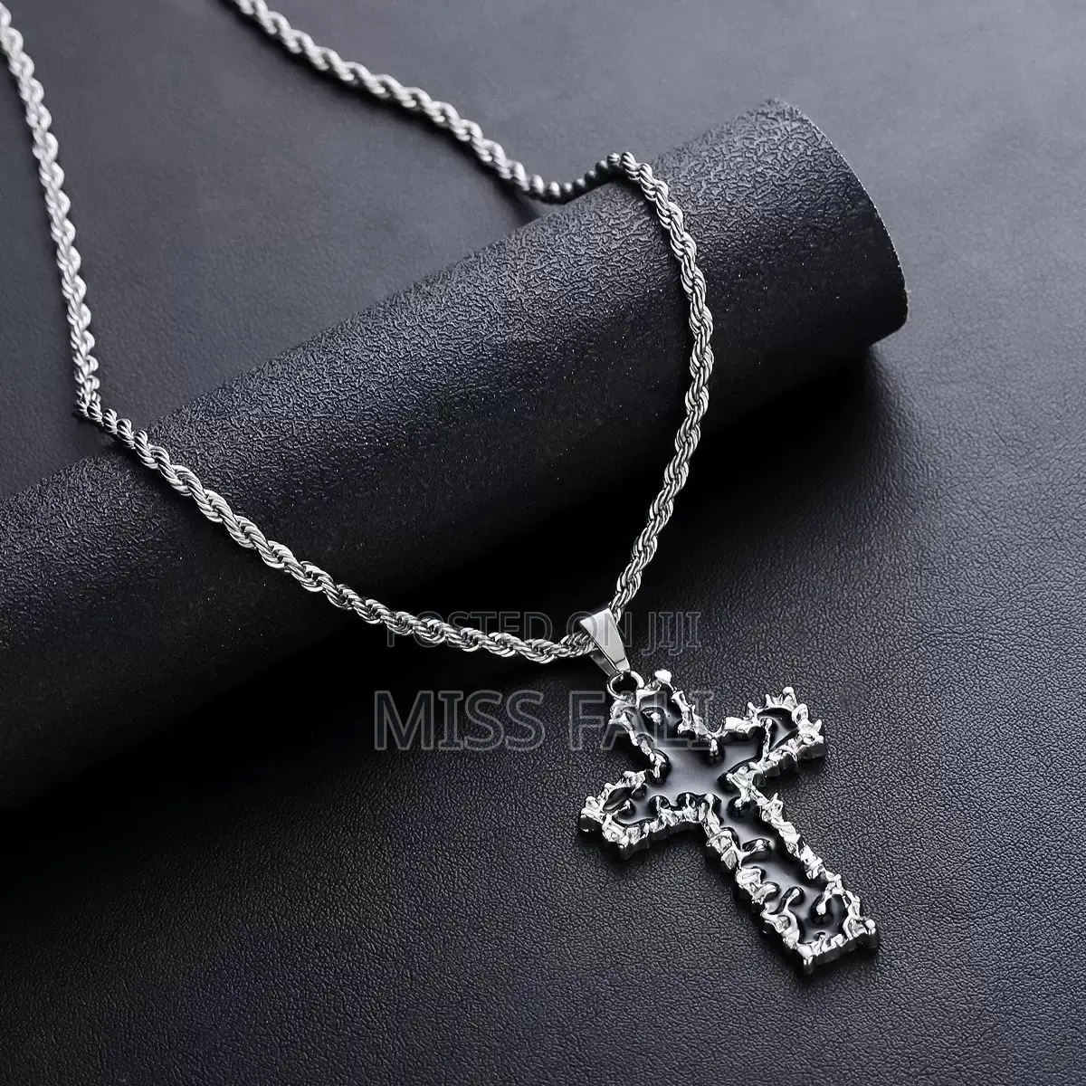 Obsidian Cross Necklace