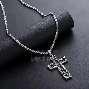 Obsidian Cross Necklace