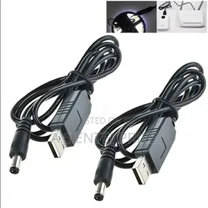 2-Piece USB 5v to 9v 12v Dc Step-Up Boost Adapter Cable Set