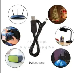 2-Piece USB 5v to 9v 12v Dc Step-Up Boost Adapter Cable Set