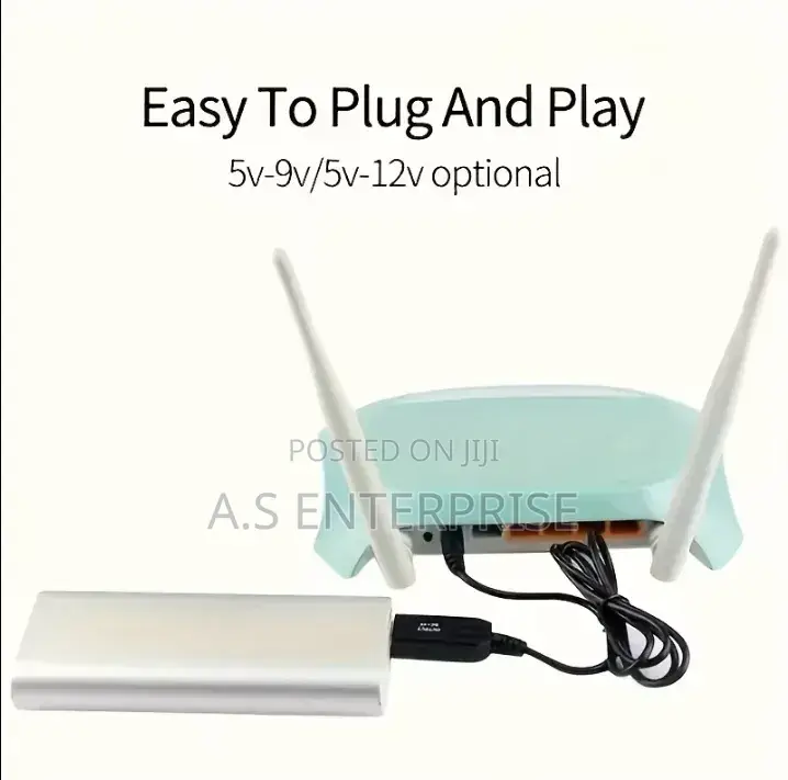 2-Piece USB 5v to 9v 12v Dc Step-Up Boost Adapter Cable Set