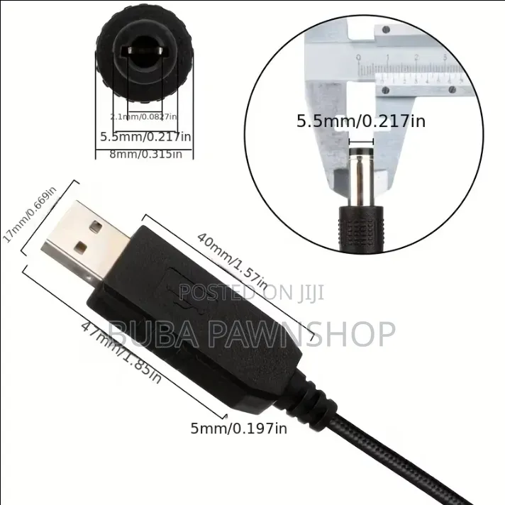 2-Piece USB 5v to 9v 12v Dc Step-Up Boost Adapter Cable Set