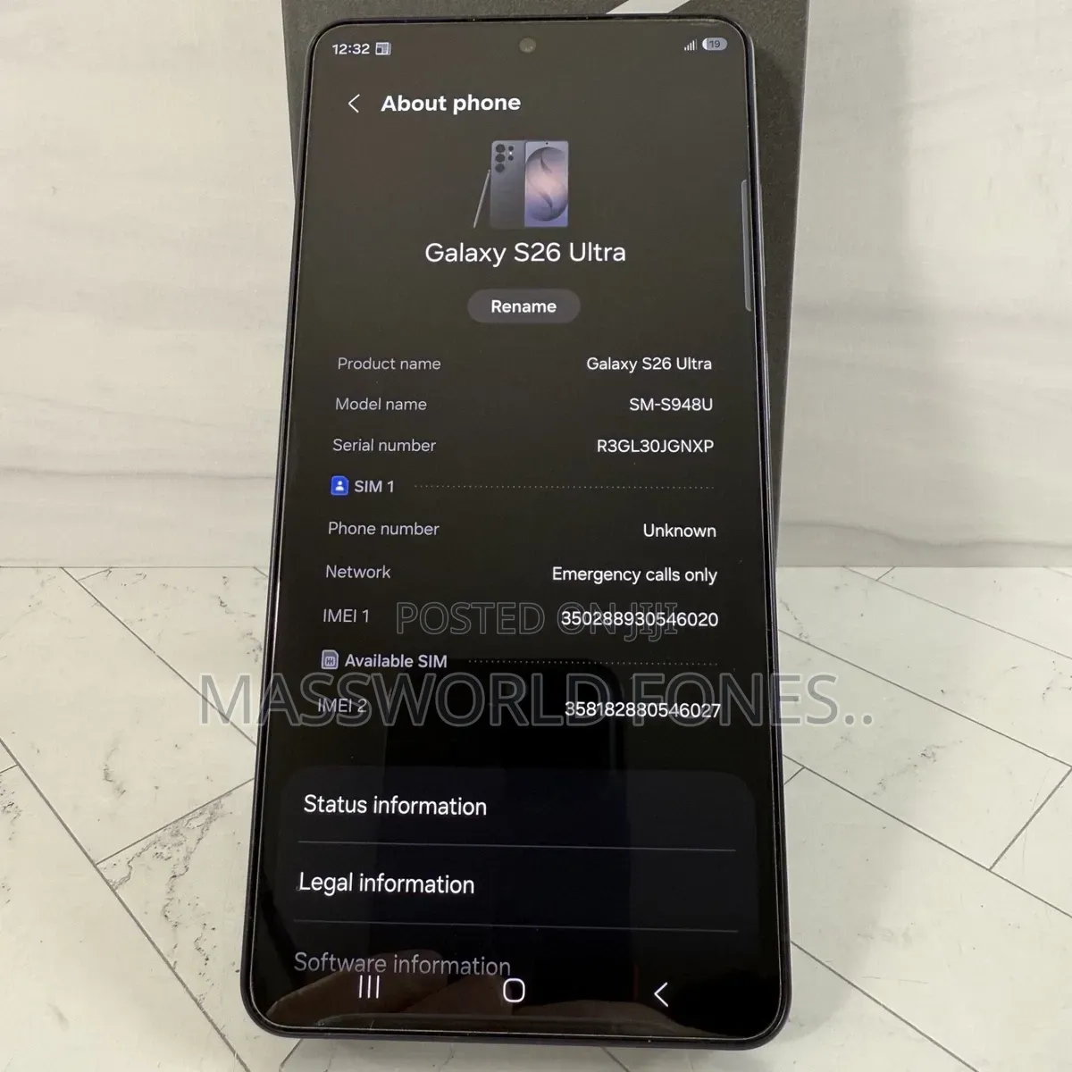 New Samsung Galaxy S26 Ultra 5G 512 GB Black