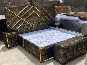 Luxury Fabric Upholstered Queen Size Bed Frame – Brand New
