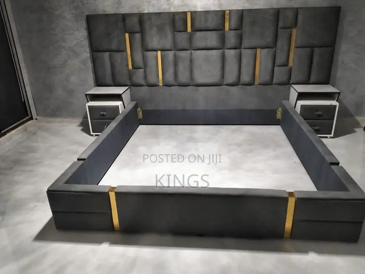 Luxury Fabric Upholstered Bed Frame – Brand New